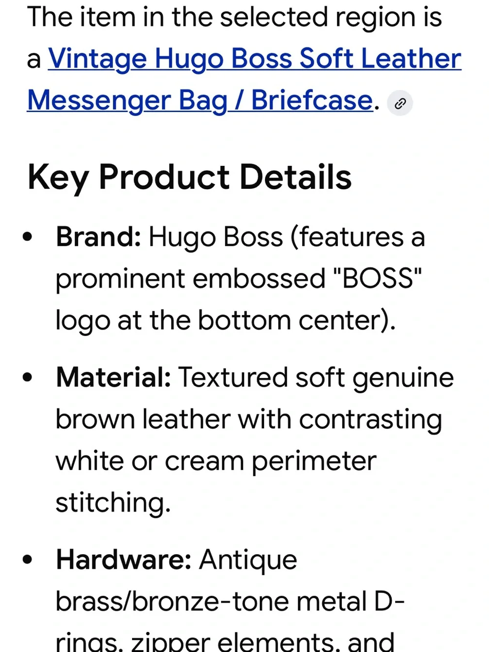 BOSS Brown Leather Briefcase with Shoulder Strap